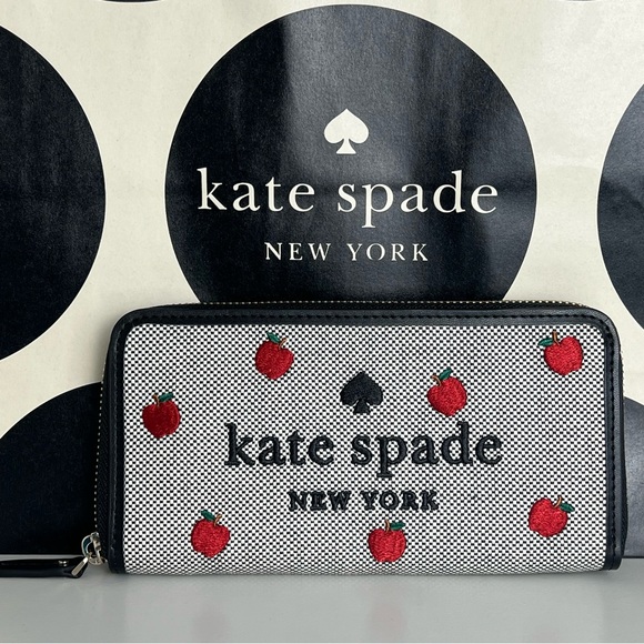 NWT Kate Spade ella apple toss embroidered - Picture 1 of 8
